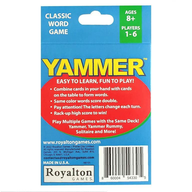 Yammer Card Game - Fun Family Word Game for Adults & Kids. 1-6 Player Card Game, 8+ - Walmart.com | Walmart (US)