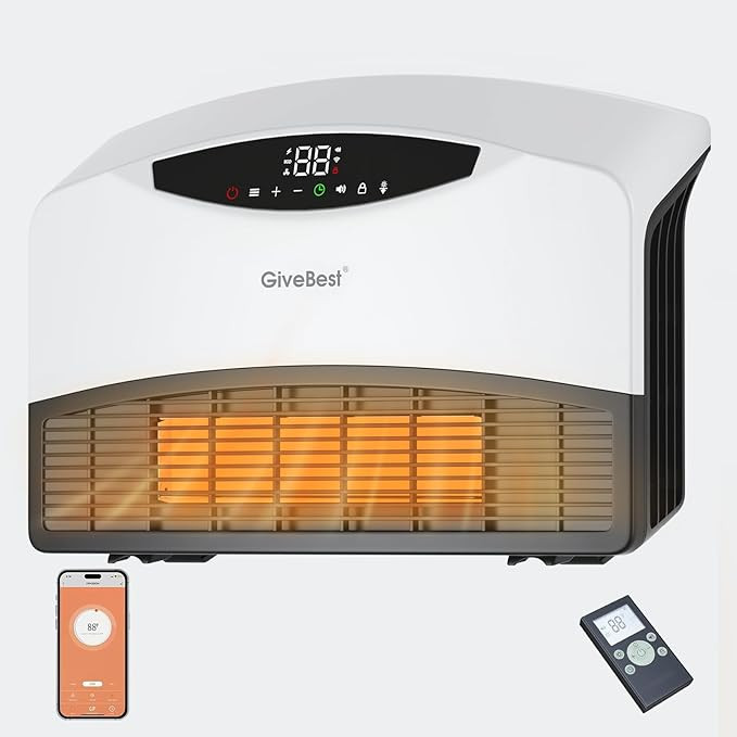 GiveBest Smart Wall Heater, 1500W Electric PTC Space Heaters for Indoor Use, Adjustable Thermosta... | Amazon (US)