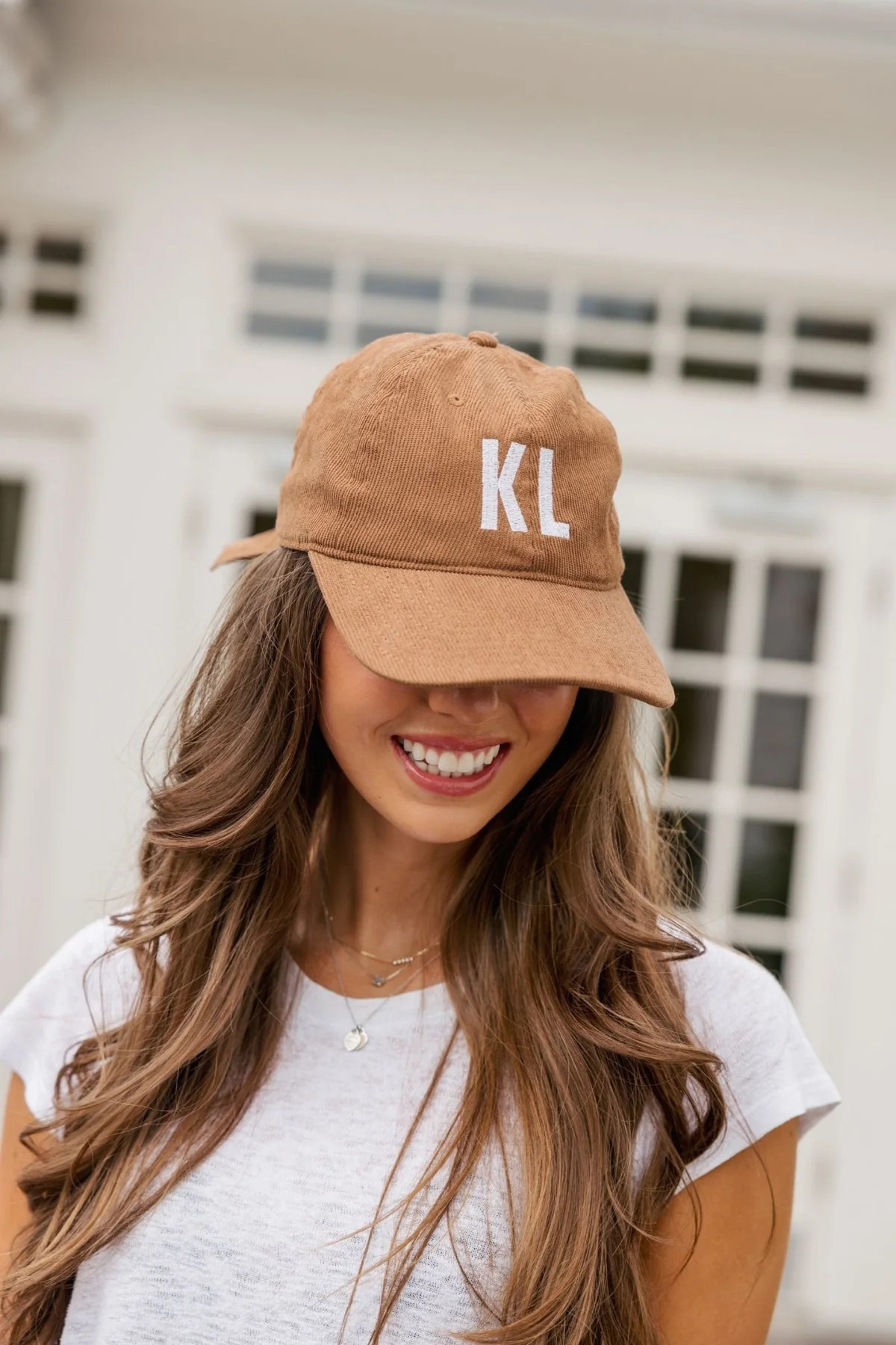 Embroidered Corduroy Baseball Hat | Sprinkled With Pink