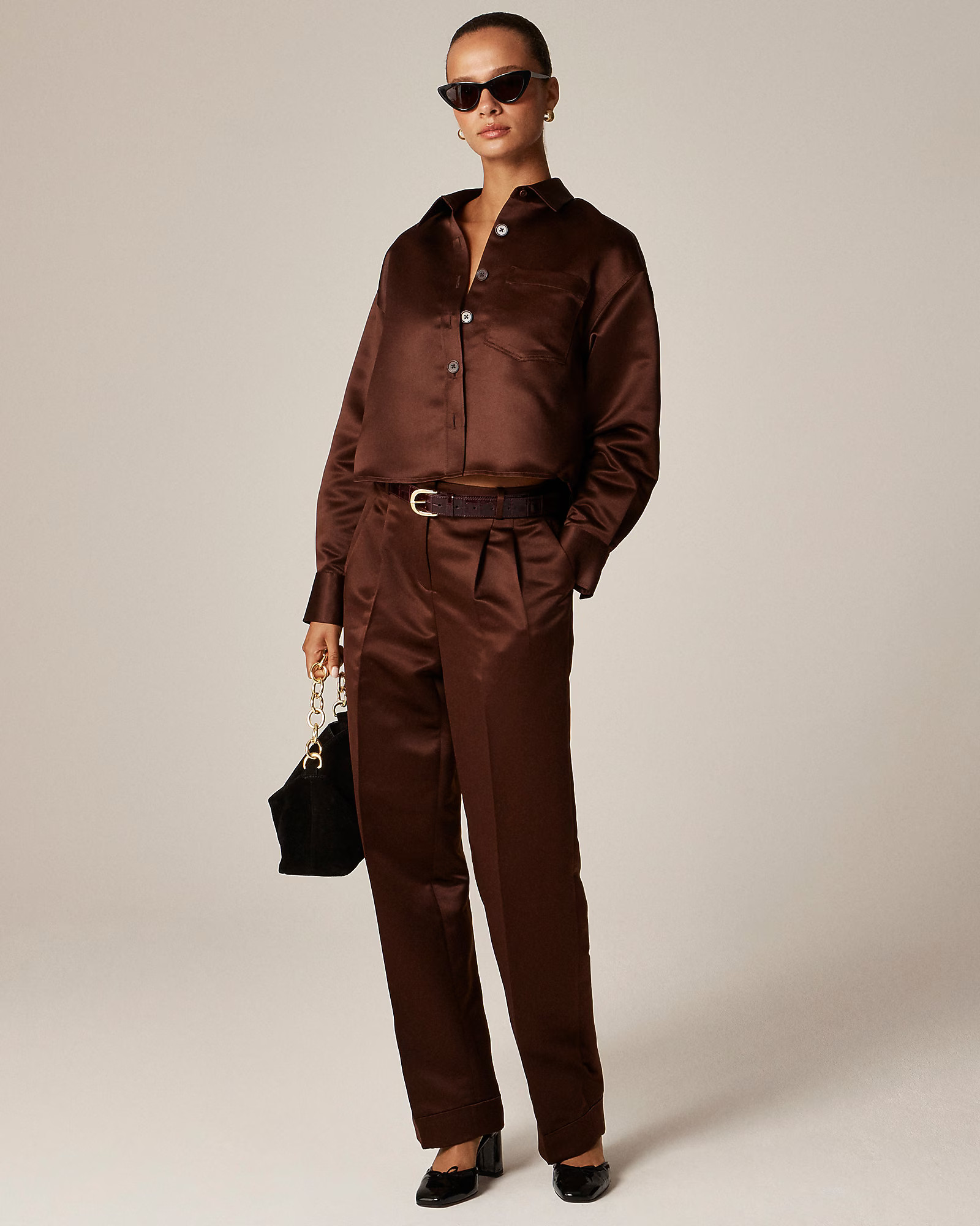 Wide-leg pleated pant in duchesse satin | J. Crew US