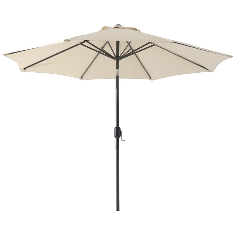 Tan Crank & Tilt Round Patio Umbrella, 9' | At Home