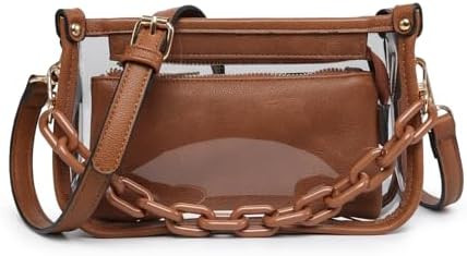 Jessica Vegan Clear Bag for Women Stadium Approved Crossbody Purses for Concerts Sports Events | Amazon (US)