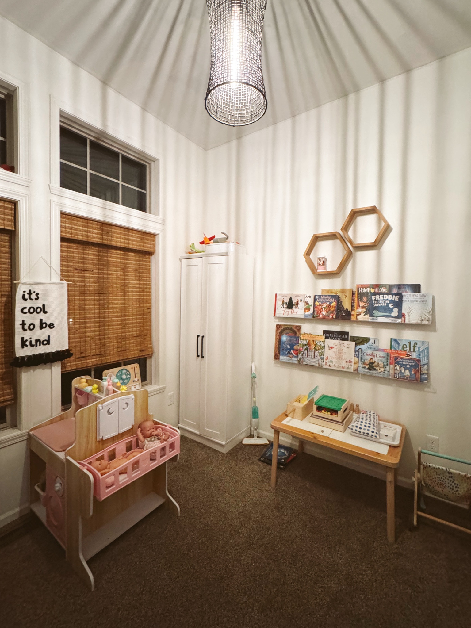 Realistic & functional toy room with a storage cabinet and bins for organization! The table is a sensory table that opens and has bins in it. That’s a doll sleep, change, bathe and feed station! Great gift ideas here for kids! 

#LTKHome #LTKGiftGuide #LTKKids