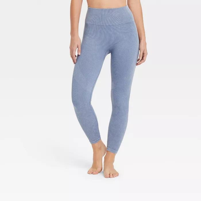 Women's High-Rise Ribbed Seamless 7/8 Leggings - JoyLab™ | Target