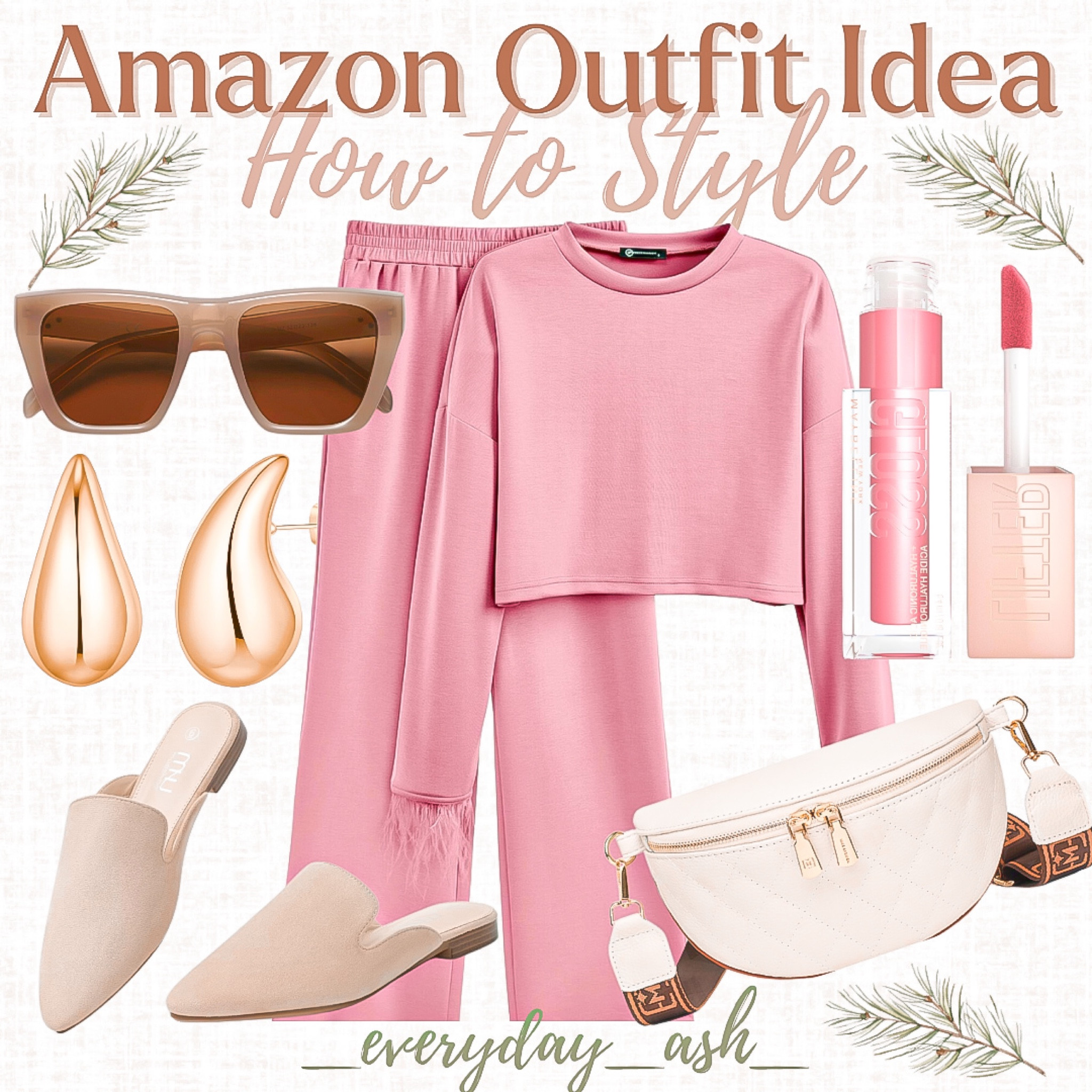 Amazon outfit idea 💕

Pink set, pink outfit, Valentine’s Day, sunglasses, gold earrings, Womens mules, crossbody bag, lip gloss, beauty finds, makeup finds, Maybelline , women’s fashion, gift guide, LTK most loved , women’s shoes, pink sweater, pink pants 

#LTKMostLoved #LTKstyletip #LTKbeauty