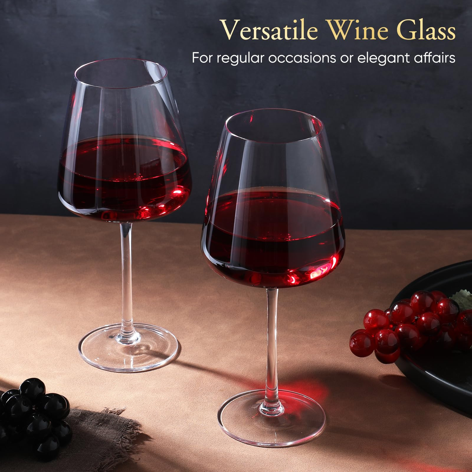 Red wine glasses 19oz Hand Blown Premium Crystal White square wine glass set of 4 Unique Large Wi... | Amazon (US)