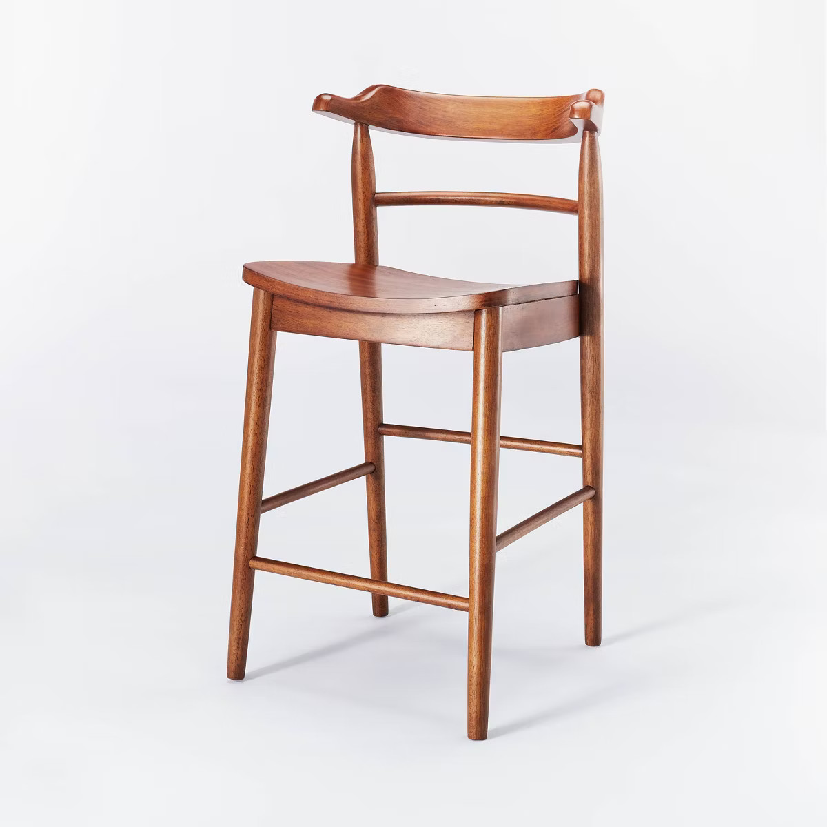 Kaysville Curved Back Wood Counter Height Barstool Walnut: Rubberwood Frame, 250lb Capacity - Thr... | Target