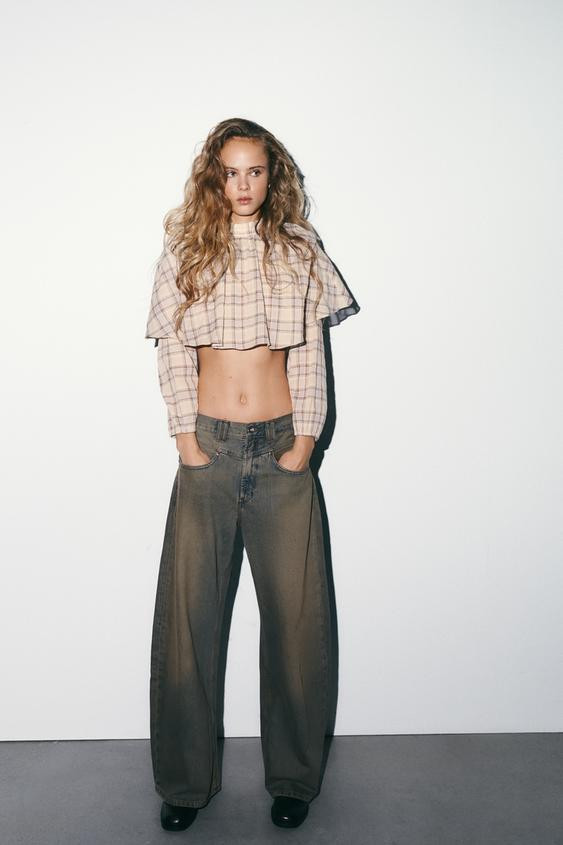 PLAID CAPE CROP TOP | Zara US