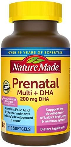 Nature Made Prenatal Multivitamin with 200 mg DHA, Multivitamin to Support Baby Development and M... | Amazon (US)