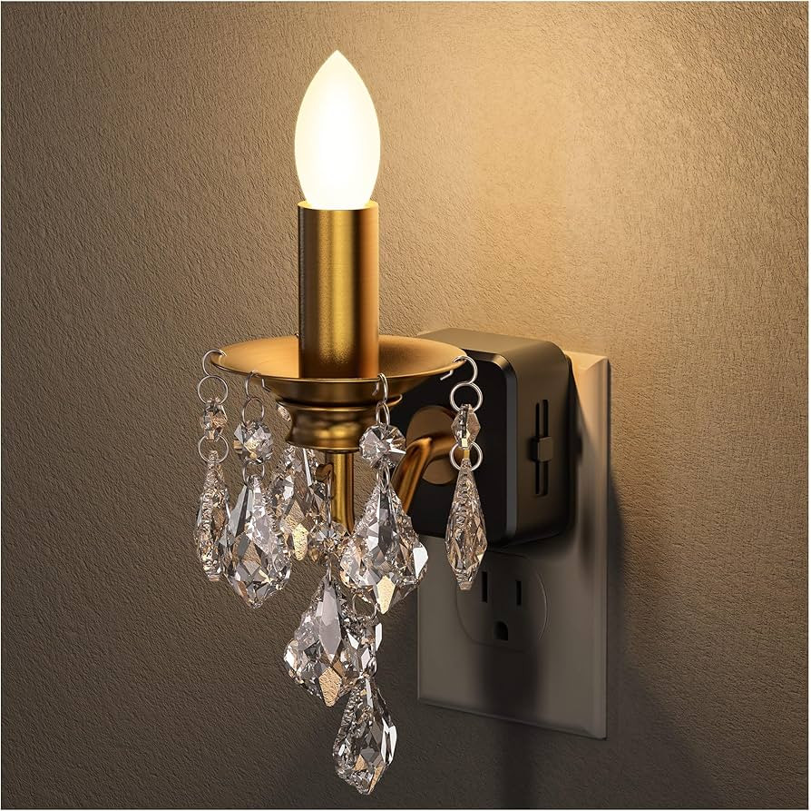 Briignite Chandelier Night Lights Plug into Wall, LED Warm Night Light with Dusk to Dawn Sensor, ... | Amazon (US)