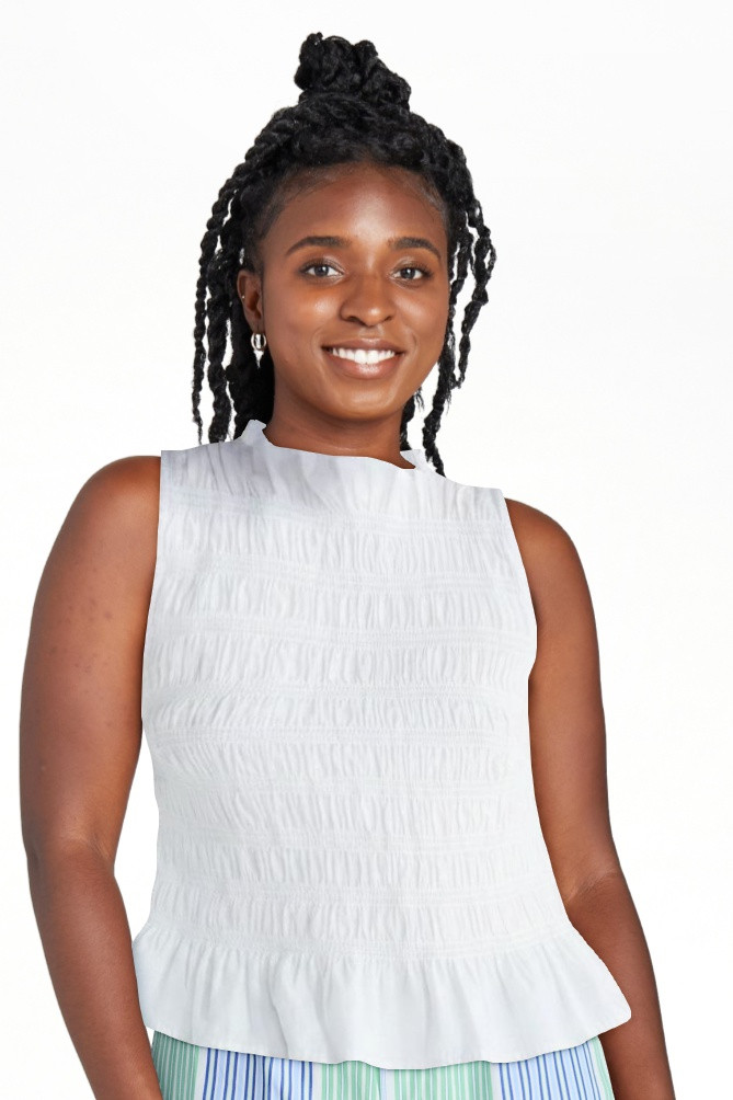 Free Assembly Women's and Women's Plus Smocked Peplum Sleeveless Cotton Top, Sizes X-4X | Walmart (US)