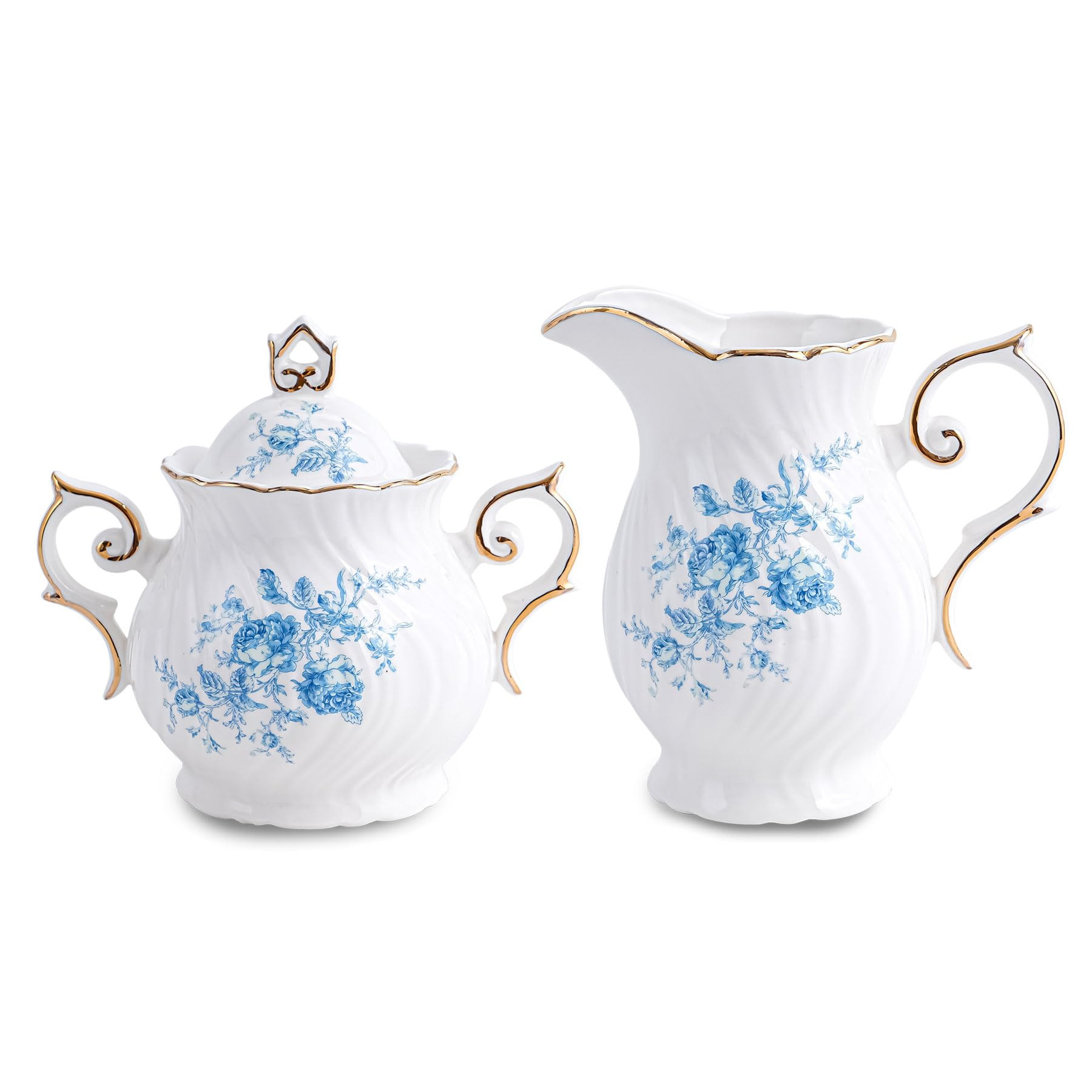 Sugar and Creamer Set Ceramic, Creamer Pitcher and Sugar Bowl with Lid,Sugar Cube Dish Coffee or ... | Amazon (US)