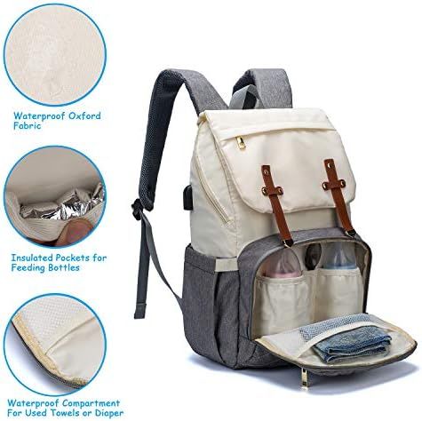 Diaper Bag Backpack, LEQUEEN Travel Back Pack Maternity Baby Changing Bags | Amazon (US)