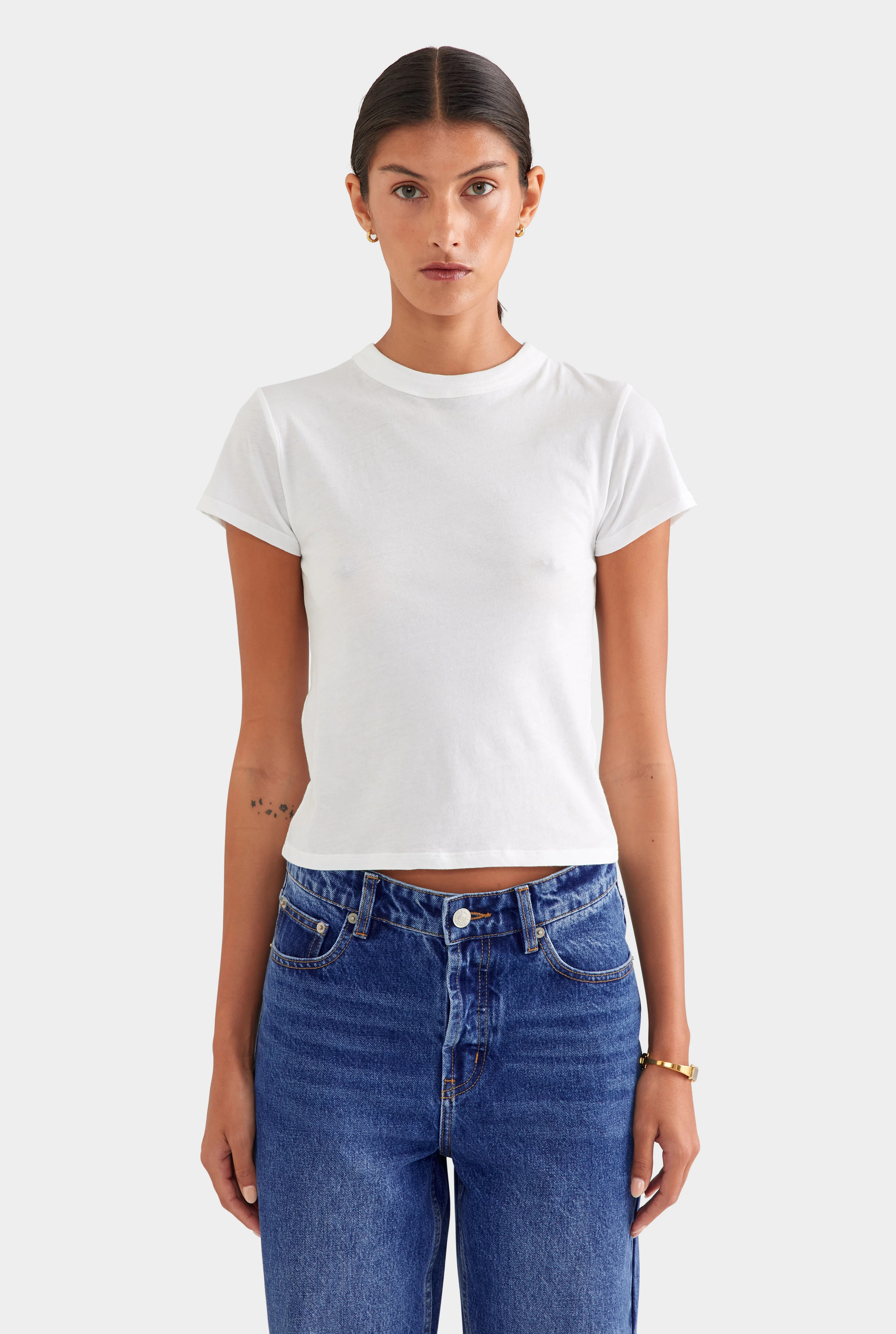 Lightweight Cotton Baby Tee - White | Venroy AU