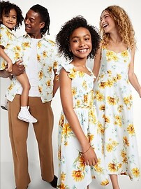 Printed Short-Sleeve Linen-Blend Pocket Shirt for Boys | Old Navy (US)