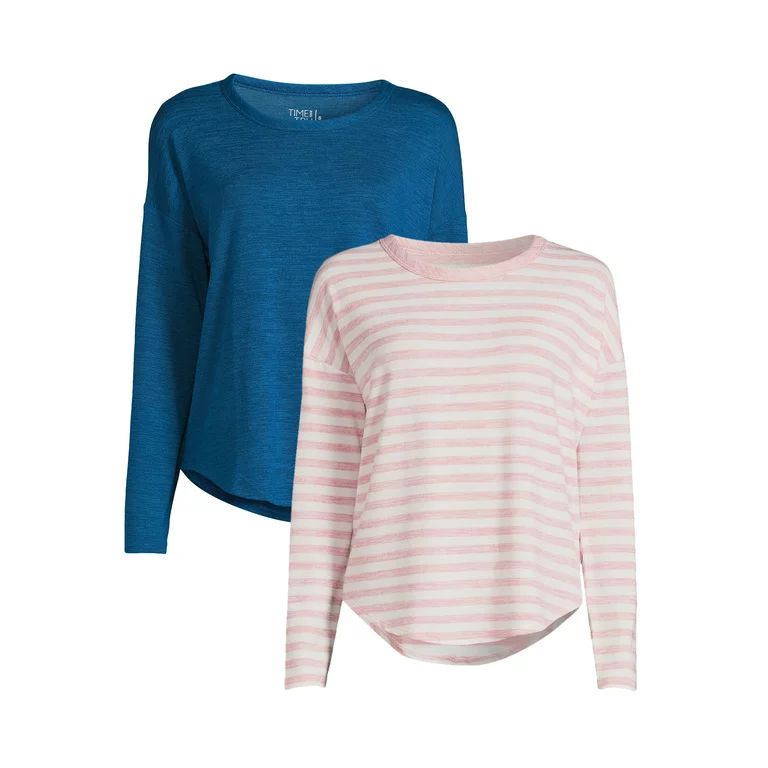 Time and Tru Women's Long Sleeve Hacci Top (2 Pack) | Walmart (US)