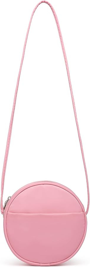 Circle Crossbody Bag for Women NYLON Circle Purse with Zipper Adjustable Knot Shoulder Straps | Amazon (US)