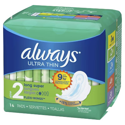 Always Ultra Thin Long Super Pads - Size 2 | Target
