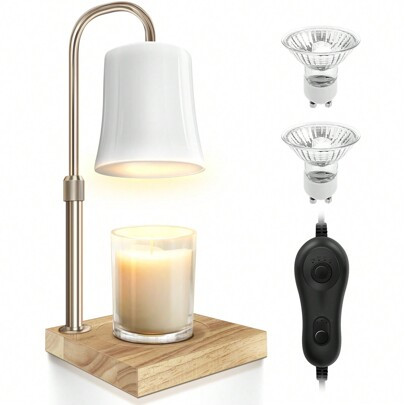 Candle Warmer Lamp With Timer Adjustable Candle Warmer Light For Bedroom Home Decor - Dimmable Wax Melts Warmer For Jar Candles- White | SHEIN