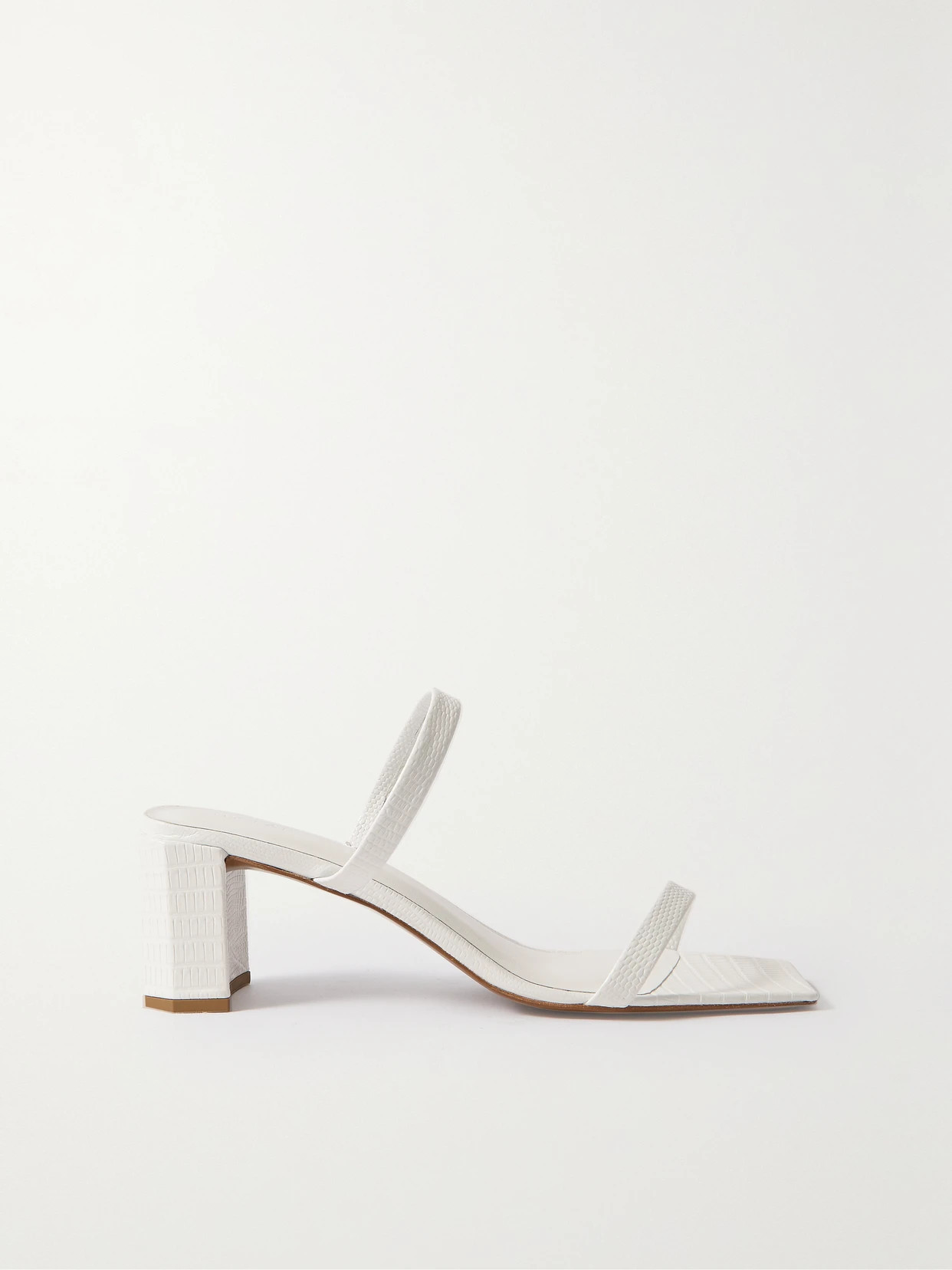 BY FAR - Tanya Lizard-effect Leather Mules - White | NET-A-PORTER (UK & EU)