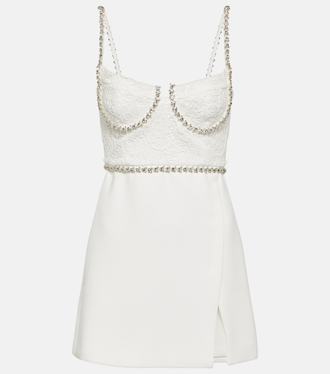 Lace and crêpe minidress | Mytheresa (US/CA)