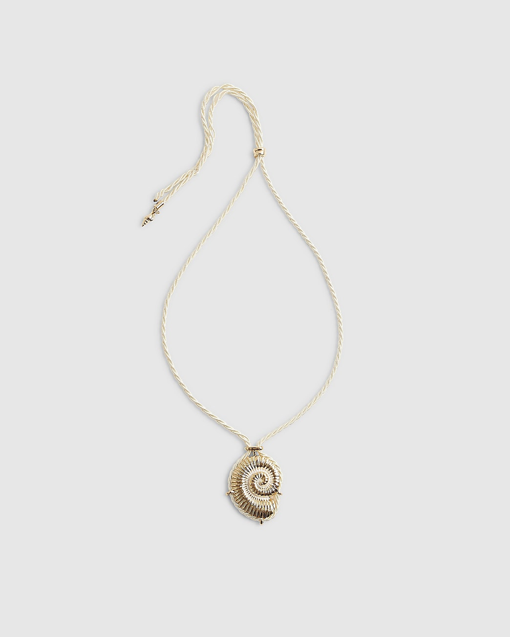 Cream Cord Ammonite Shell Necklace | River Island UK & IE