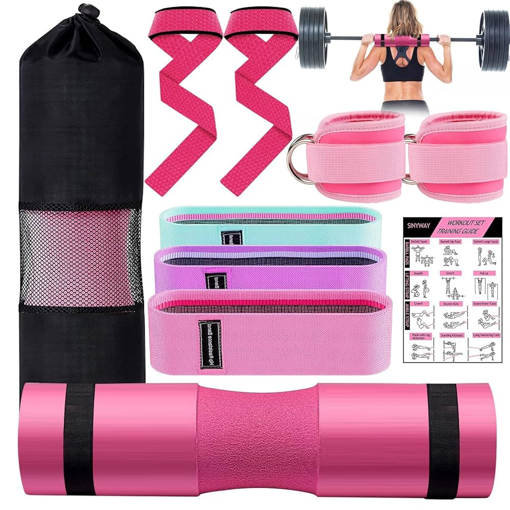 Barbell Pad Set for Squat,10 PCS Hip Thrusts Workout Foam Weight Lifting Bar Cushion with 2 Gym A... | Amazon (US)