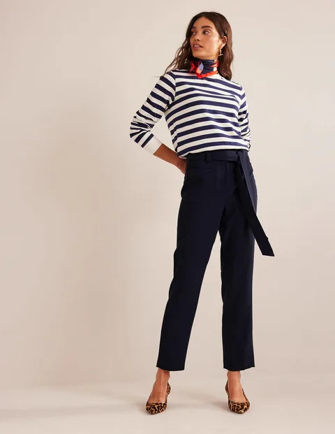 Tie-Waist Tapered Trousers | Boden (UK & IE)