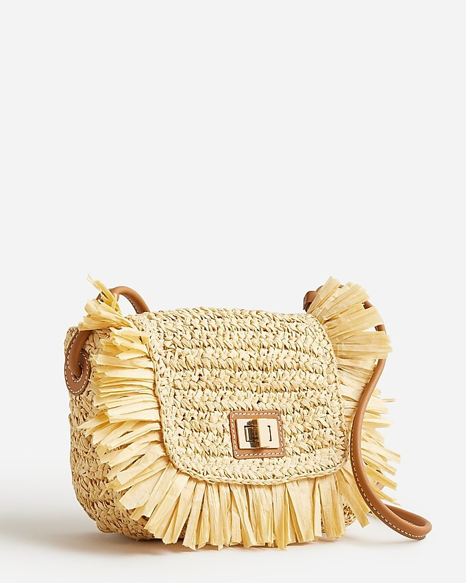 Straw fringe crossbody bag | J. Crew US