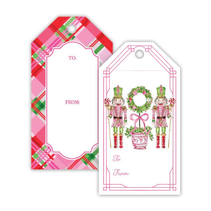 Pink Peppermint Nutcracker Gift Tags | Rosanne Beck Collections