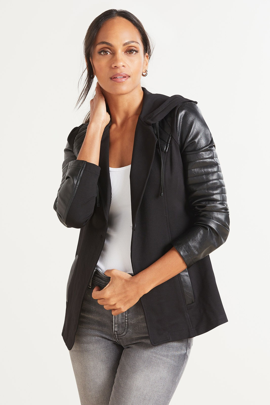 BLANC NOIR Hooded Blazer | EVEREVE | Evereve