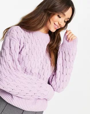 Vero Moda twist knit sweater in lilac | ASOS (Global)