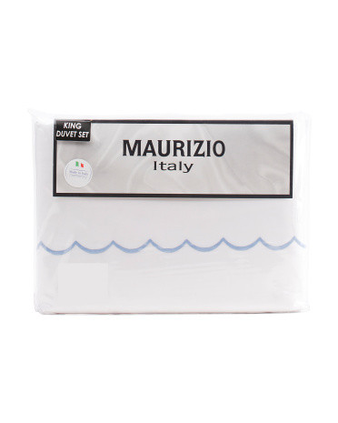 Made In Italy Scalloped Edge Duvet Set | TJ Maxx