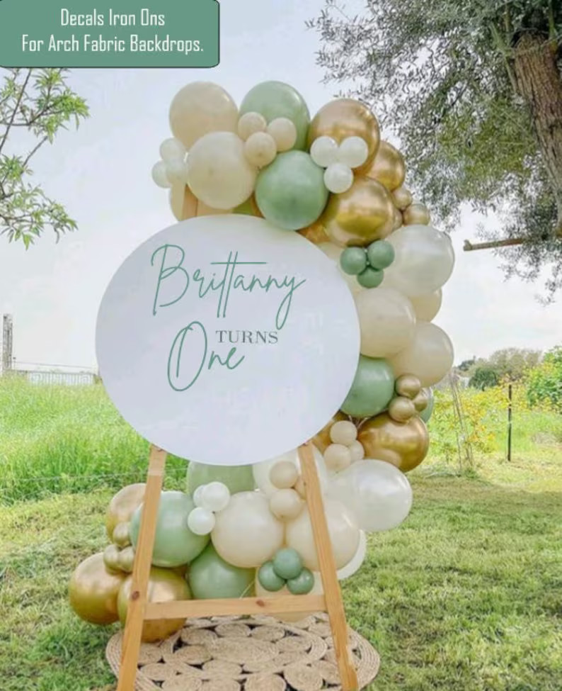 Decal Iron-on for Fabric Arch Iron on Personalized Birthday - Etsy | Etsy (US)