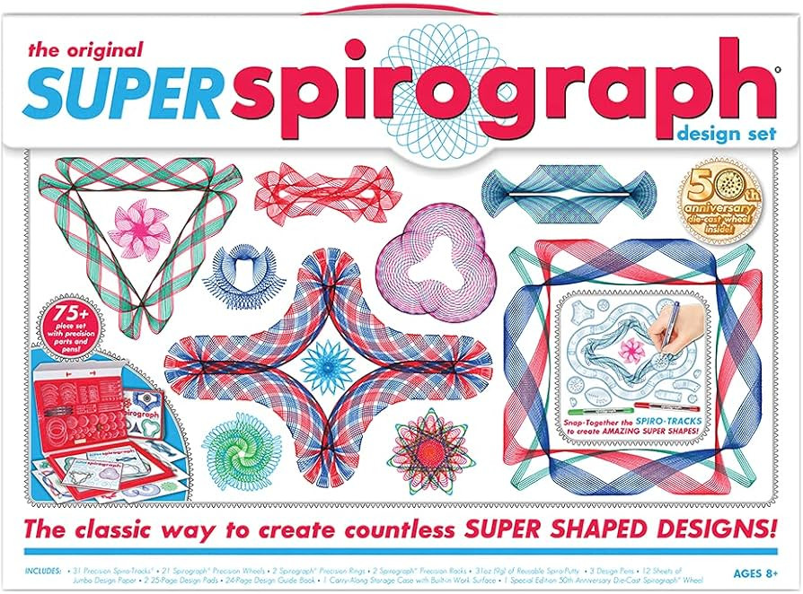 Kahootz Super Spirograph Design Set-- 50th Anniversary Edition with Twice as Many Gears -- For Ag... | Amazon (US)