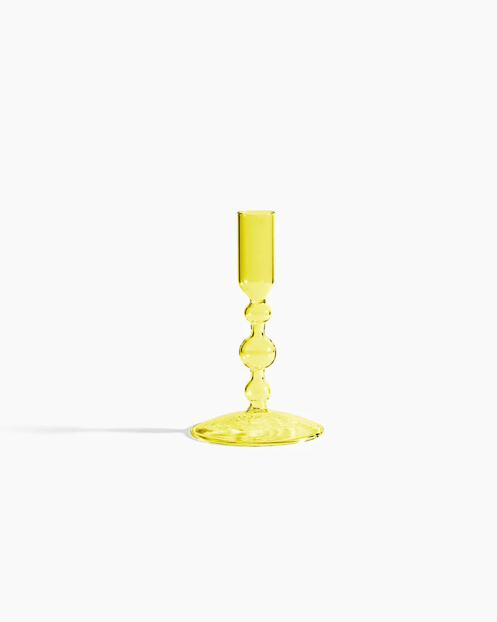 Short Glass Candlestick Holder - Yellow | ban.do