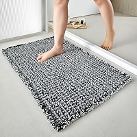 Waffle Bath Mat, Boho Christmas Bathroom Rugs Non Slip Washable Absorbent Checkered Bathroom Mat ... | Amazon (US)