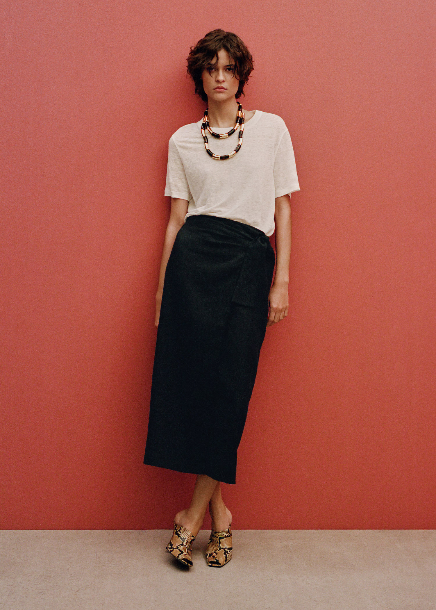 Linen sarong skirt - Women | MANGO United Kingdom | MANGO (UK)