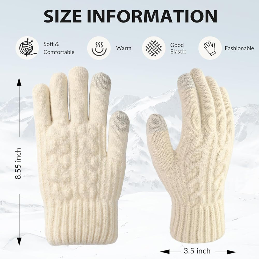 Pleneal Womens Winter Gloves - Gloves for Women Cold Weather, Womens Warm Fleece Lined Touch Scre... | Amazon (US)