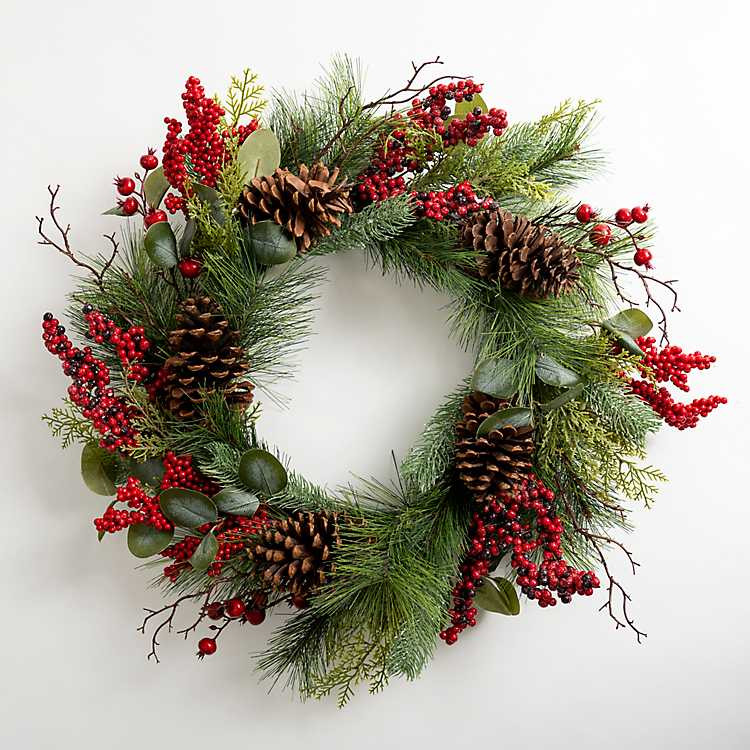 Pinecone and Red Berry Wreath | Kirkland's Home