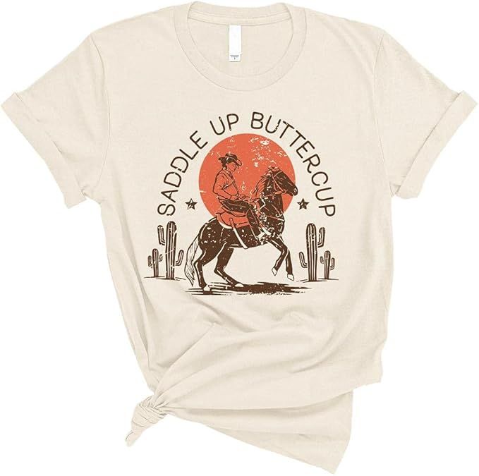 TeesAndTankYou Saddle Up Buttercup Shirt Unisex | Amazon (US)