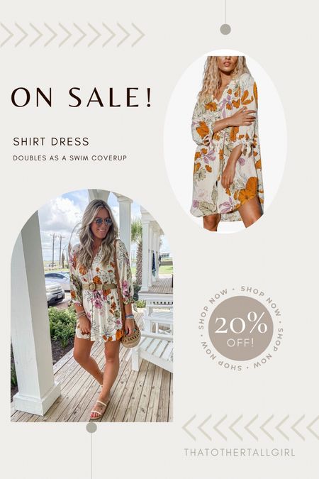 20% off shirt dress!
Doubles as a swim coverup (wearing an xl, need a large) 

#LTKmidsize #LTKsalealert #LTKswim