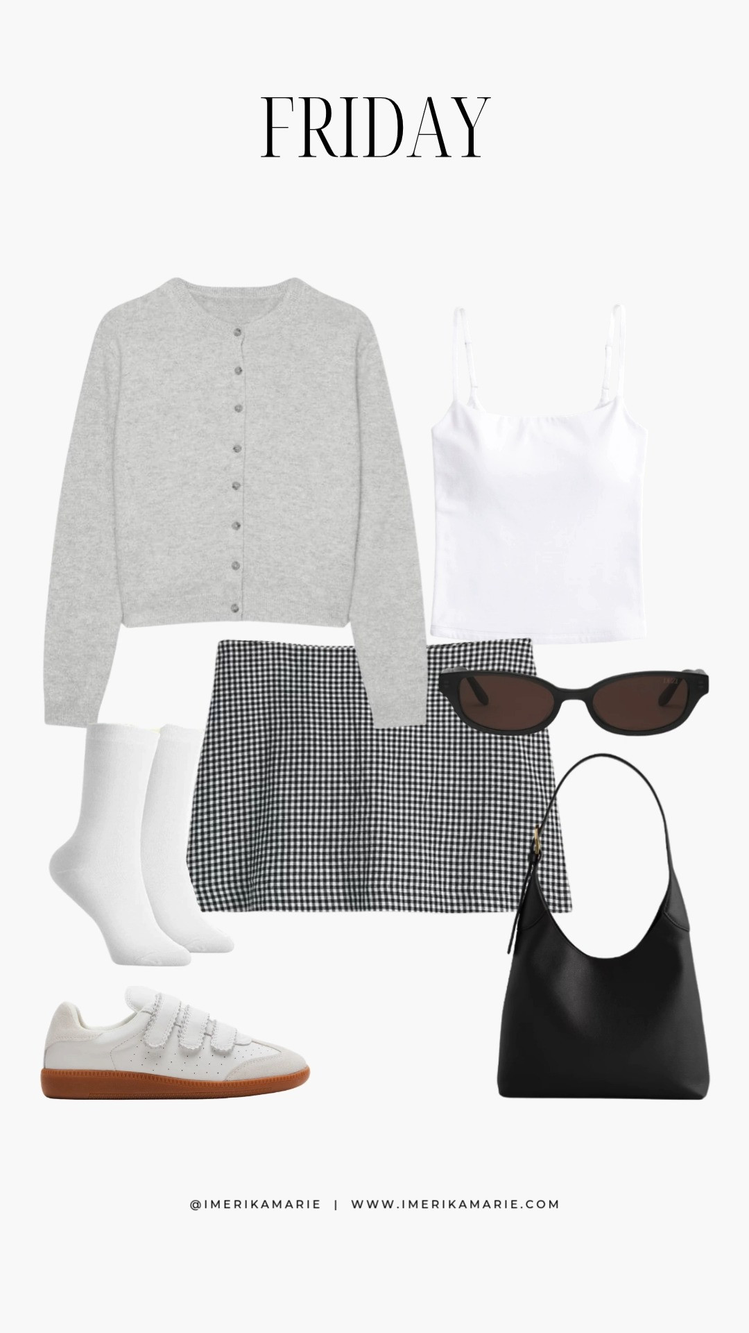 Friday Outfit Inspo ☕️

spring outfits 2026. spring outfit. grey cardigan. Gingham skirt. white cami. white sneakers. black shoulder bag 

 

#LTKootd #LTKSeasonal #LTKPetite