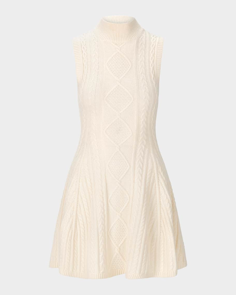 STAUD Charade Cable-Knit Mini Dress | Neiman Marcus