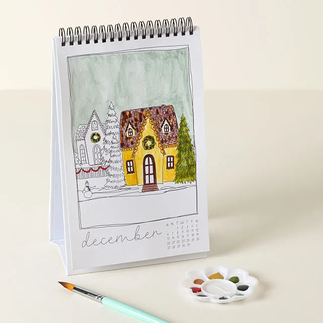 Year of Guided Watercolor Painting Desk Calendar | UncommonGoods