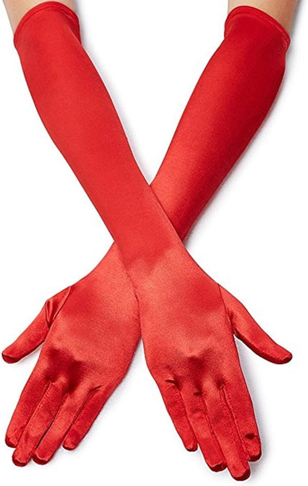 Long Opera Party Gloves for Women 1920s 20s Satin Gloves Costumes Elbow Length Bridal Evening Dre... | Amazon (US)