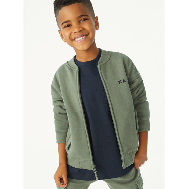 Free Assembly Boys Fleece Bomber Jacket, Sizes 4-18 - Walmart.com | Walmart (US)