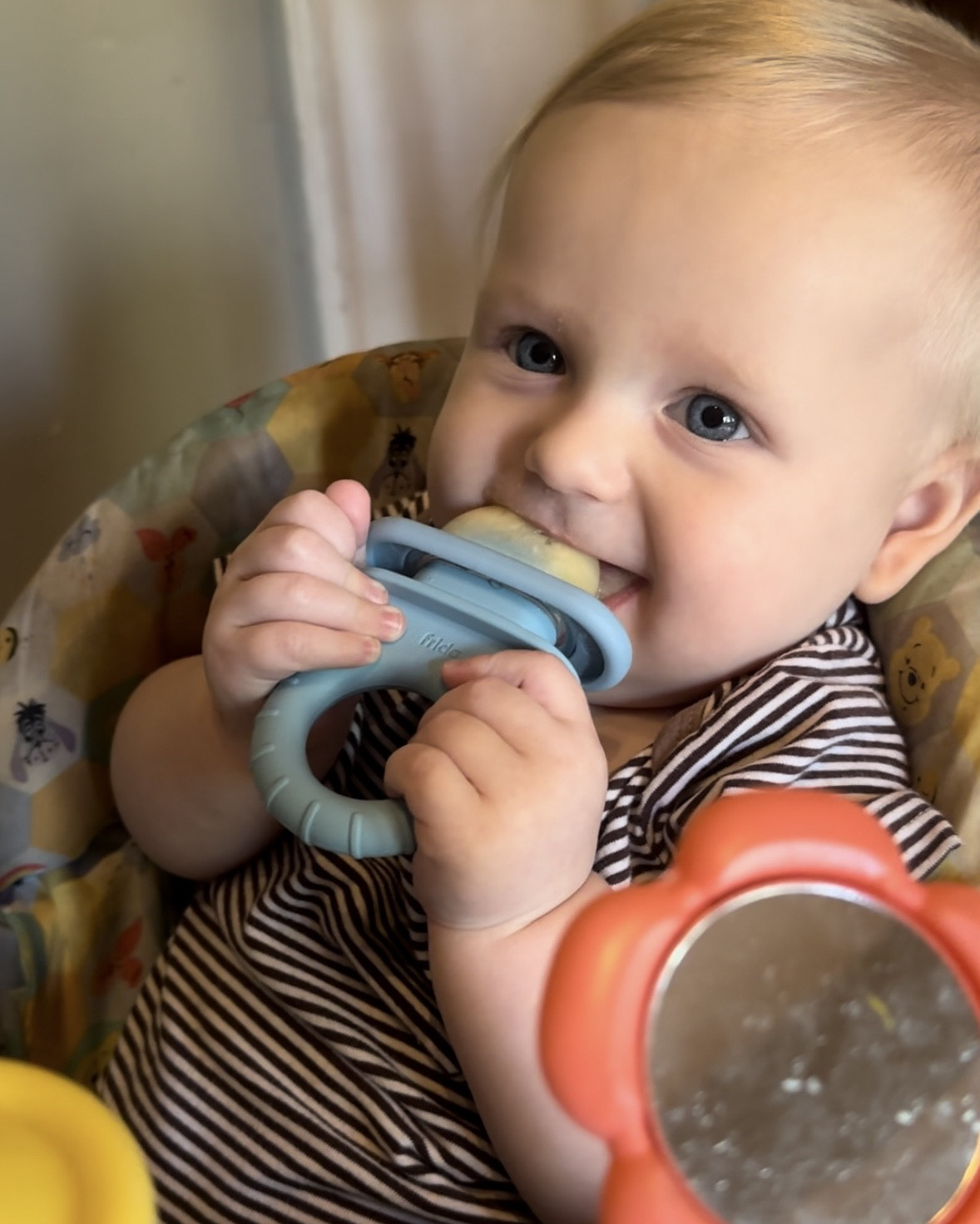 He loves the baby push pop feeder so easy to use! He’s 6 months old it’s great for purées and solids so you don’t have to worry. I was able to fit 1/4 of a banana into one. Easy to use and wash! 🍌🫐🍓🥑🍐

#LTKBaby #LTKSaleAlert #LTKFallSale