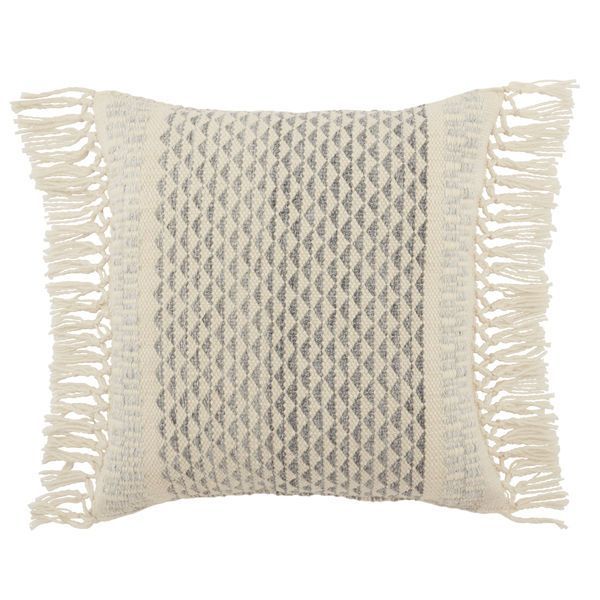 Haskell Indoor/ Outdoor Gray/ Ivory Geometric Pillow | Scout & Nimble