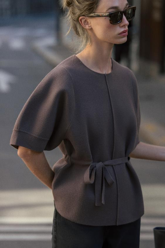 PUFF SLEEVE KNIT SWEATER | Zara US